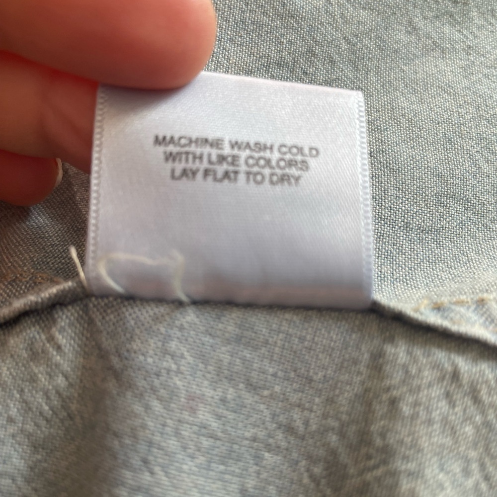 Light Blue Ruffle Collar Button-Down Shirt - Picture 6 of 6